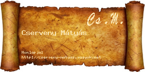 Cserveny Mátyás névjegykártya