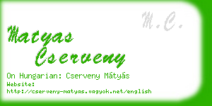 matyas cserveny business card